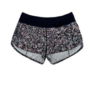 Lululemon Speed Up Short 4" Floral Spritz Multi Black Size 10 Lined Pocket